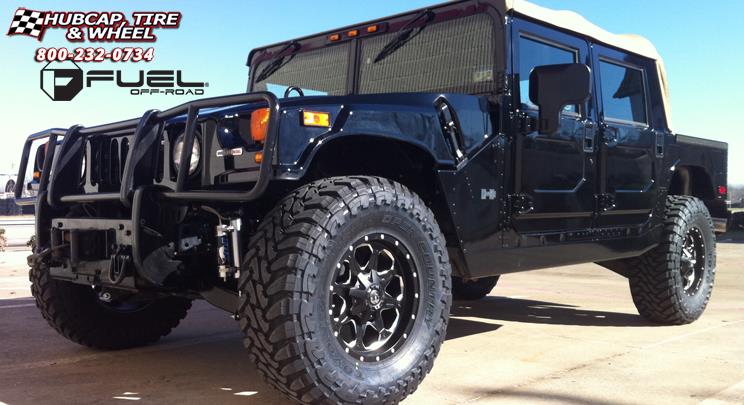 vehicle gallery/hummer h1 fuel boost d534 0X0  Matte Black & Milled wheels and rims